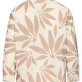 Top com Decote V e Estampado Floral Bege/Branco | Off White - Dark Sand