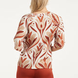 Top com Mangas Largas e Estampado Retro | Multicolor