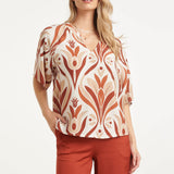 Top com Mangas Largas e Estampado Retro | Multicolor