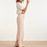 Calças Estilo Tweed com Perna Reta Clássica | Baby Pink