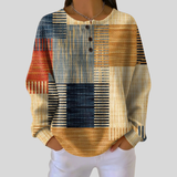Hazel - Sweatshirt Waffle Patchwork com Botões