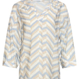 Top com Decote V e Estampado Chevron | Multicolor