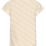 Top com Decote V e Estampado Diagonal | Sand - Dark Sand