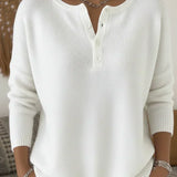 Helena | Camisola de Malha com Botões Henley