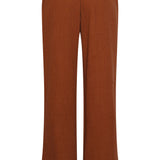 Calças Wide Leg de Musselina com Cordão | Brown