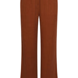Calças Wide Leg de Musselina com Cordão | Brown