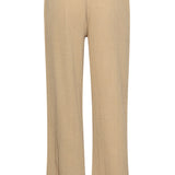 Wide Leg Mousseline Broek Met Strikkoord | Dark Sand