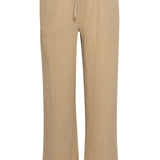 Wide Leg Mousseline Broek Met Strikkoord | Dark Sand