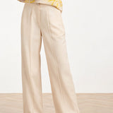 Calças Wide Leg com Detalhe de Costura | Sand