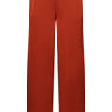 Calças Wide Leg com Brilho Acetinado | Brique