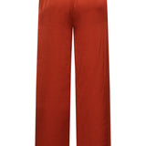 Calças Wide Leg com Brilho Acetinado | Brique