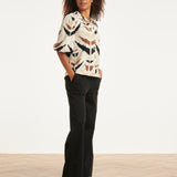 Wijde Pantalon In Comfortabele Travelstof Met Strikceintuur | Black