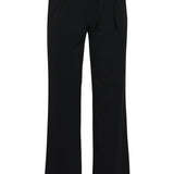 Wijde Pantalon In Comfortabele Travelstof Met Strikceintuur | Black