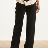 Wijde Pantalon In Comfortabele Travelstof Met Strikceintuur | Black