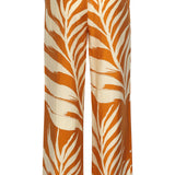 Calças Largas com Estampado Botânico de Folhas em Amarelo Ocre | Mustard - Off White