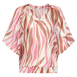 Wijde Top Met Roze Zebra-Style Print | Brique - Old Pink