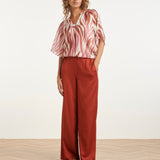 Wijde Top Met Roze Zebra-Style Print | Brique - Old Pink