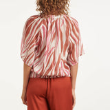 Wijde Top Met Roze Zebra-Style Print | Brique - Old Pink