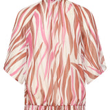 Wijde Top Met Roze Zebra-Style Print | Brique - Old Pink