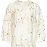Witte Blouse Met Gouden Borduursels En Pailletten | Off White - Gold
