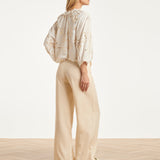 Witte Blouse Met Gouden Borduursels En Pailletten | Off White - Gold