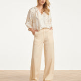 Witte Blouse Met Gouden Borduursels En Pailletten | Off White - Gold