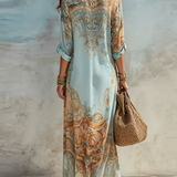 Silvia | Vestido Camisa Mediterrâneo