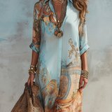 Silvia | Vestido Camisa Mediterrâneo