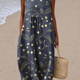Lorena | Vestido Midi Floral Sem Mangas