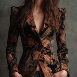 Yvette | Blazer Floral Ornamental Ajustado