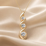 Colar em Ouro Branco com Pingente em Forma de Infinito e Zircónias