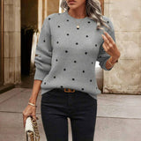 Camisola de Malha Casual às Bolinhas