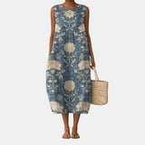 Luise™ | Vestido Midi Clássico com Padrão Floral