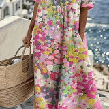 Chérie | Vestido midi floral solto e leve