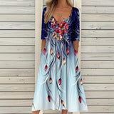 Vestido Vintage com Estampado Floral