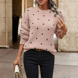 Camisola de Malha Casual às Bolinhas