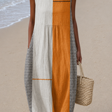 Lottie | Vestido Midi Color Block Sem Mangas