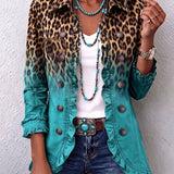 Beatrice | Blazer leopardo dégradé com folhos