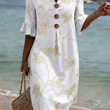 Vestido casual de mulher com estampado floral