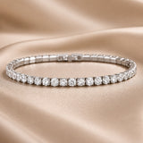 Pulseira Ténis em Ouro Branco com Cristais
