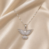 Colar Fénix em Ouro Branco com Zircónia