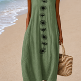 Judith | Vestido Midi Descontraído Sem Mangas