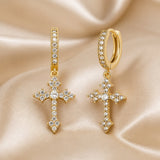 Brincos em Ouro Branco com Zircónias Engastadas