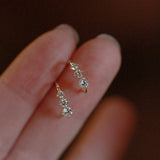 Brincos em Ouro Branco com Zircónias de Pequenas Dimensões
