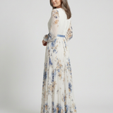 Lavinia | Vestido Maxi Floral de Manga Comprida e Decote em V