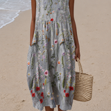 Bernice | Vestido Midi Floral Sem Mangas