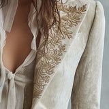 Amberly | Blazer Ajustado Bordado