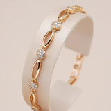 Pulseira Dourada Elegante com Zircónia