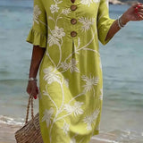 Vestido casual de mulher com estampado floral