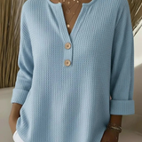 Lucinda™ | Top Henley com Botões